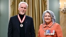 James Cameron of Saskatoon, Sask. and Manhattan Beach, Calif., is invested as a Companion of the Order of Canada by Gov. Gen. Mary Simon during a ceremony at Rideau Hall in Ottawa, on Thursday, Feb. 22, 2024. Cameron is one of Hollywood's most successful directors and was behind iconic motion pictures including Titanic and Avatar.  (Justin Tang/THE CANADIAN PRESS)
