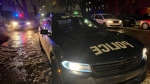 Montreal police investigate after a man was shot in Montreal North on Feb. 22, 2024. (Cosmo Santamaria / CTV News)