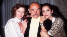 Pamela Salem (left) with 'Never Say Never Again' costars Sean Connery and Barbara Carrera in 1983. (Mirrorpix/Getty Images via CNN Newsource)