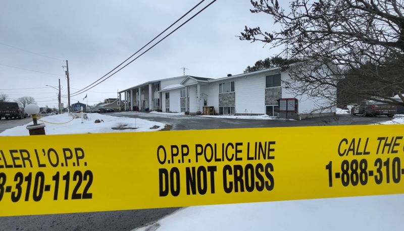 Police are investigating a suspicious death in the Township of Alfred-Plantagenet, around 65 km away from Ottawa, on Friday, Feb. 23, 2024. (David Charbonneau/ CTV News Ottawa)