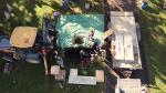 A grave at the Edmonton Cemetery in Queen Mary Park is exhumed as part of Edmonton Police Service's review of a historical missing persons case on Sept. 27, 2023. (Credit: Edmonton Police Service) 