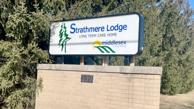 Strathmere Lodge long-term care home in Strathroy, Ont. is seen on Feb. 23, 2024. (Sean Irvine/CTV News London)