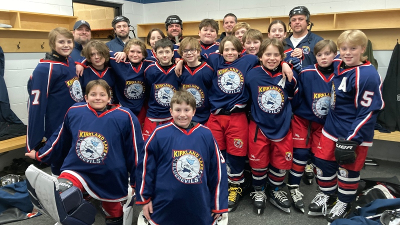 Kirkland Lake Blue Devils U13 hockey team. Feb. 20/24 (Lydia Chubak/CTV Northern Ontario)