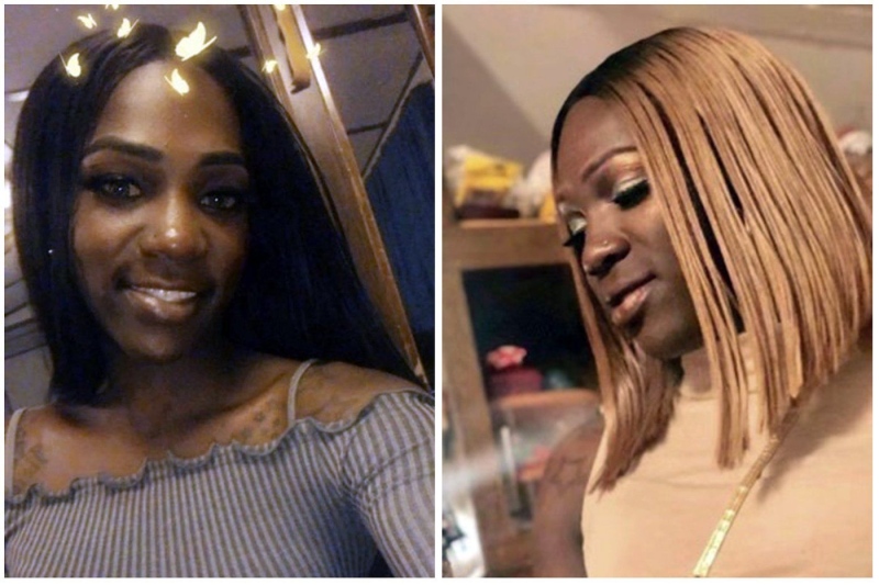 This combo of undated selfie images provided courtesy of the Doe family show Dime Doe, a Black transgender woman. Doe's August 2019 death is now the subject of a first-of-its-kind federal hate crimes trial that began this week in Columbia, S.C. (Courtesy Dime Doe Family via AP)