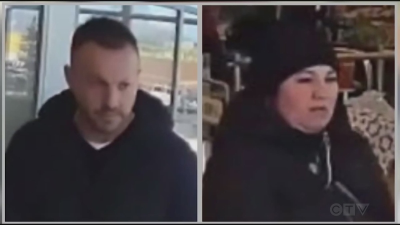 OPP are asking for help identifying these two people in connection with a reported distraction theft in Russell, Ont. (OPP/X)