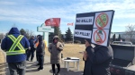 Workers at Jamieson Laboratories, shown here on Feb. 25, have resumed strike action after rejecting a tentative agreement between their union and company. (Sanjay Maru/CTV News Windsor)