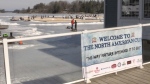 Pond hockey tournament takes place in Gravenhurst ( CTV News/ Steve Mansbridge)