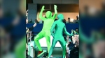 The Green men are seen at Rogers Arena during the Vancouver Canucks game on Feb. 24, 2024. (Image credit: Twitter/TheGreenMen)