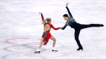Marjorie Lajoie and Zachary Lagha of Team Canada skate during the Ice Dance Free Dance on day ten of the Beijing 2022 Winter Olympic Games at Capital Indoor Stadium in February 2022 in Beijing, China. (Dean Mouhtaropoulos / Getty Images via CNN Newsource)