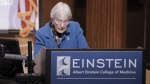 Dr. Ruth Gottesman announces US$1 billion donation to the New York City school. (Montefiore Health System)