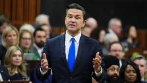 Conservative Leader Pierre Poilievre rises during question period in the House of Commons on Parliament Hill in Ottawa on Tuesday, Feb. 27, 2024. THE CANADIAN PRESS/Sean Kilpatrick