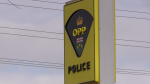 Ontario Provincial Police sign. (CTV News/Mike Arsalides)