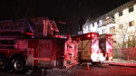 Burnaby fire crews were called to a blaze at an abandoned apartment building near Metrotown on Feb. 27, 2024. 