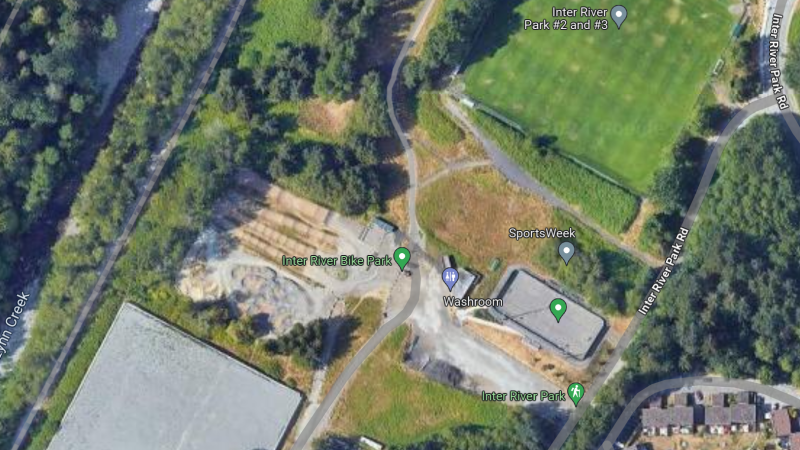 The washroom at Inter River Park is seen in this Google satellite image captured on Feb. 28, 2024. 