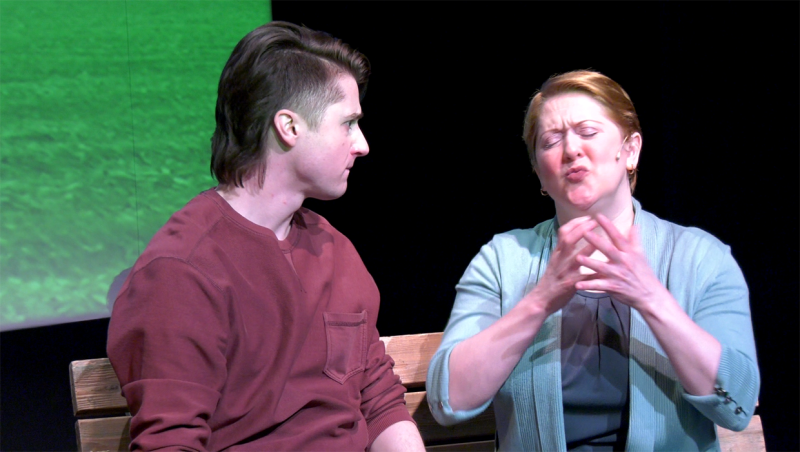 Deaf actor Elizabeth Morris plays actor Josh Travnik's mom in a musical called 'Songs My Mother Never Sung Me'.