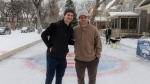 Jets players visit outdoor rinks