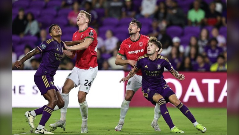 Cavalry FC in action Tuesday against Orlando City of the MLS. Orlando won 3-1. (Photo: X@CPLSoccer)