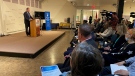 Rick Woodburn, acting director of public prosecutions, speaks at an event in Cherry Brook, N.S., on Feb. 28, 2024. (Jim Kvammen/CTV Atlantic)