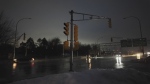 Lights are pictured out at an intersection in Dartmouth, N.S., on Feb. 29, 2024.