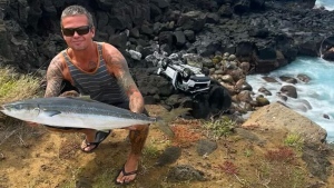 Mike Moody, as shown in this handout image, was fishing off the Big Island of Hawaii early Sunday when a Canadian tourist drove his rented Jeep off a cliff. THE CANADIAN PRESS/Handout