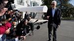 U.S. President Joe Biden speaks briefly with reporters before boarding the Marine One presidential helicopter and departing the White House on February 29 in Washington, D.C. (Chip Somodevilla/Getty Images)