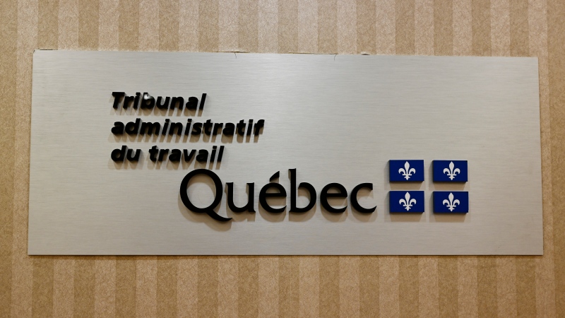 The logo of the Quebec Administrative Labour Tribunal on Tuesday, January 30, 2024 in Quebec City. (THE CANADIAN PRESS/Jacques Boissinot)