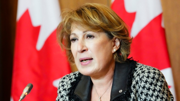 Chief Science Advisor Mona Nemer provides an update on COVID-19 and other public health concerns during a press conference in Ottawa on Wednesday, Dec. 14, 2022. (Sean Kilpatrick/THE CANADIAN PRESS)