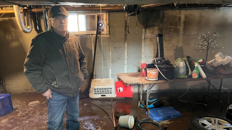 Bob Horncastle stands in his basement. (Source: Derek Haggett/CTV News Atlantic)