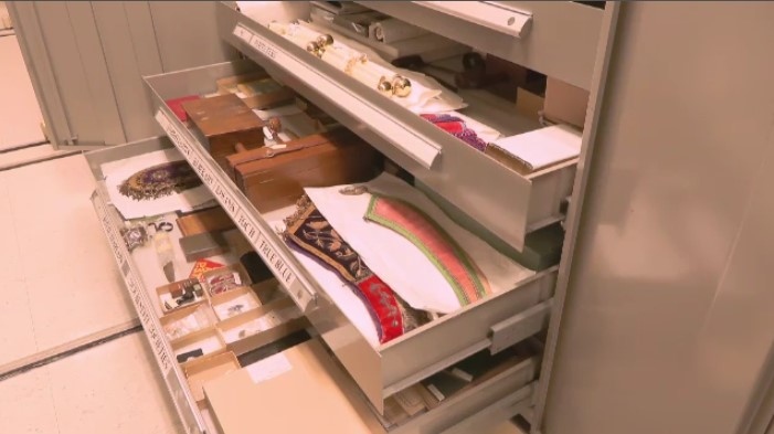 Artifacts being stored at the Manitoba Museum.
