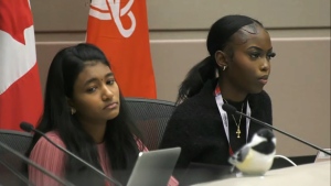 A group of Calgary high school students took over city hall Friday for She Governs, an event that teaches them municipal politics.