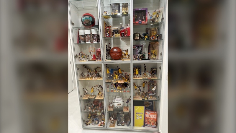 Gerald Da Roza shared photos of some of his basketball memorabilia, including lots of Los Angeles Lakers and Magic Johnson-related items. (Gerald Da Roza)