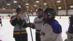 A high school ices all-women hockey team