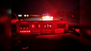 A 19-year-old G2 driver is facing charges after being caught speeding on Highway 416 on Friday, Ottawa Ontario Provincial Police said. (Ottawa OPP/ X)