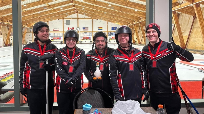 Team Ontario in Curling win bronze in Calgary Alberta, on Mon. March 2, 2024 (Courtesy: Hellaina Rothenburg)