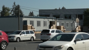 Portable classrooms are seen at a school in Surrey in this file photo. (CTV)