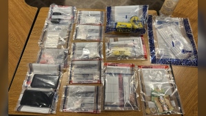 A photo of items seized by New Glasgow Regional Police at a traffic stop. (New Glasgow Regional Police)