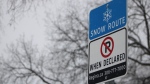 A snow route sign can be seen in this file photo. (David Prisciak/CTV News)