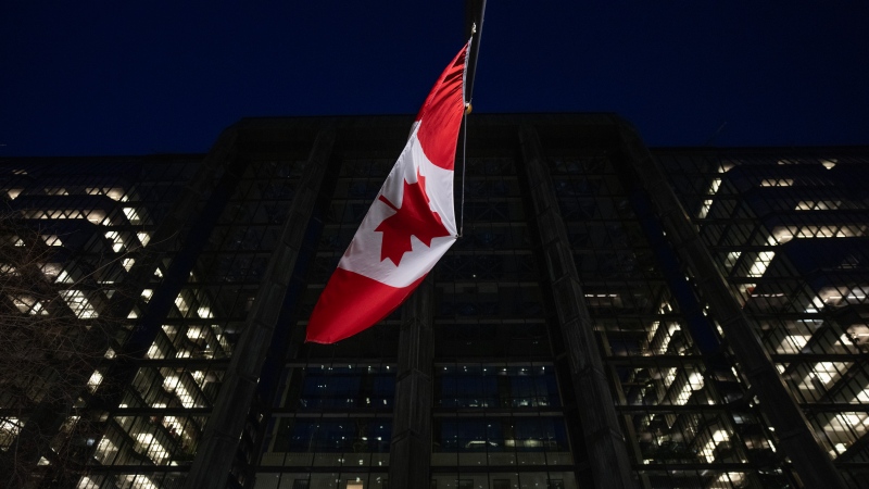 The Bank of Canada is seen at night, Wednesday, February 21, 2024 in Ottawa (Adrian Wyld / THE CANADIAN PRESS)