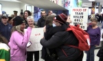 Special Olympian Kevin MacMullin gets a big hug after returning from Calgary with a Gold Medal for the London Blazers Floor Hockey team at the Canada Special Olympics Winter Games in Calgary Alta. (Brent Lale/CTV News London)