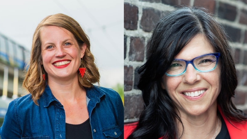 Christine Boyle (left) and Andrea Reimer are competing for B.C. NDP nomination in Vancouver-Little Mountain. (Credit: Facebook/Christine Boyle, Facebook/Andrea Reimer)