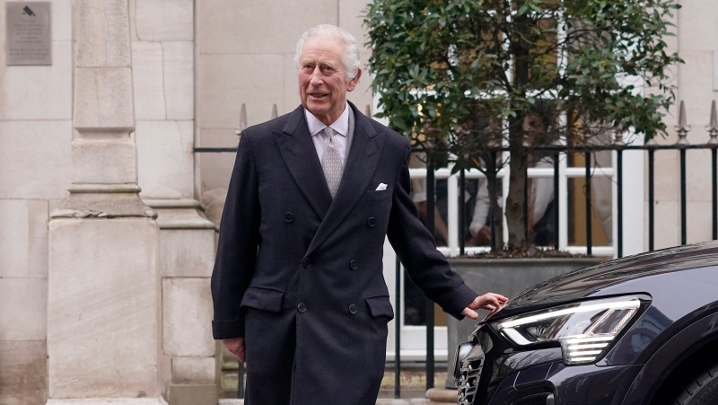 King Charles III leaves The London Clinic in central London, Monday, Jan. 29, 2024. (AP Photo/Alberto Pezzali)
