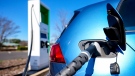 A vehicle is plugged into a Electrify America electric vehicle charger, Friday, Feb. 2, 2024, in Kennesaw, Ga., near Atlanta. (AP Photo / Mike Stewart)