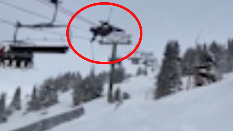 Skier goes flying into chairlift at Alberta resort