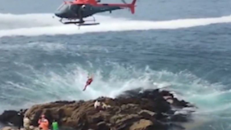Video shows helicopter rescue in Chile