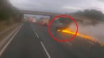 Terrifying footage of highway crash