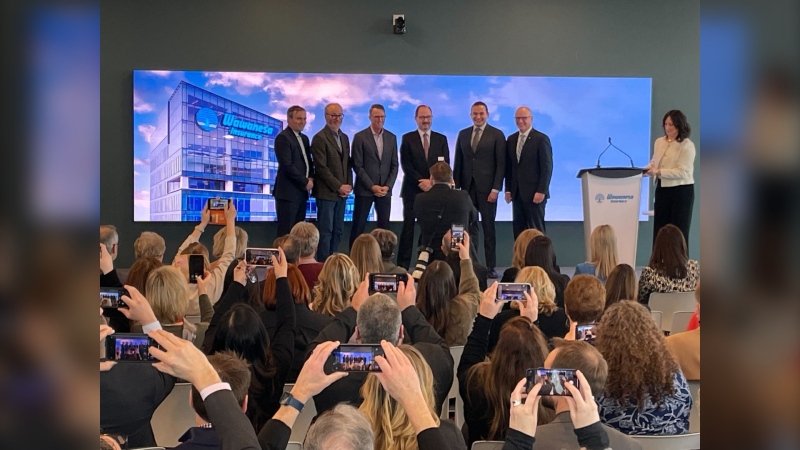 Wawanesa celebrates the grand opening of its new headquarters in Winnipeg on March 13, 2024. (Jamie Dowsett/CTV News Winnipeg)