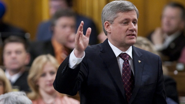 Prime Minister Stephen Harper responds during question period in the House of Commons on Parliament Hill in Ottawa on Tuesday, March 9, 2010. (Sean Kilpatrick / THE CANADIAN PRESS)  