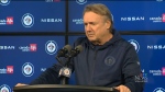Winnipeg Jets head coach Rick Bowness is shown at an an April 13, 2024 news conference at Canada Life Centre. (CTV News Winnipeg)
