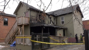Fire damage at 11 Carleton St. in Fredericton on March 13, 2024. (Nick Moore/CTV Atlantic)
