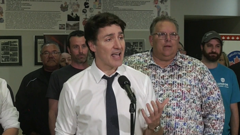 PM Justin Trudeau was in the region, touting the Liberal’s anti-scab legislation, among other topics. CTV Windsor’s Rich Garton reports.